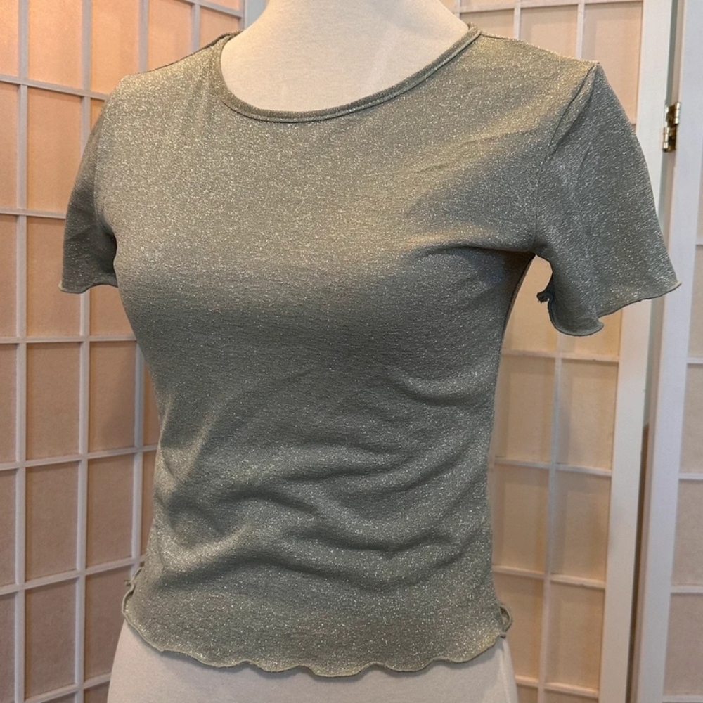 Metallic Gray Women's Top